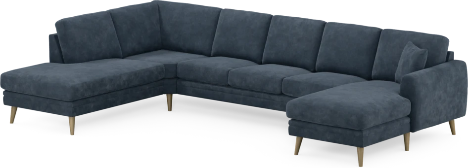 Eden - 3-sits soffa med divan vänster och schäslong höger - Blå