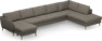 County - 4-sits soffa med schäslong vänster och divan höger - Brun