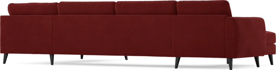 Bridge - 3-sits soffa med schäslong vänster och divan höger - Röd