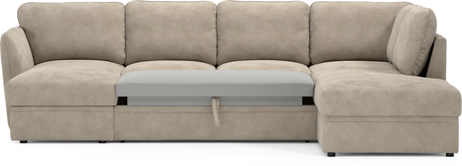 Öland - Bäddsoffa med schäslong vänster och divan höger - Beige