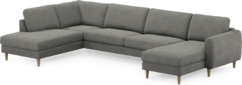 Bridge - 3-sits soffa med divan vänster och schäslong höger - Grå