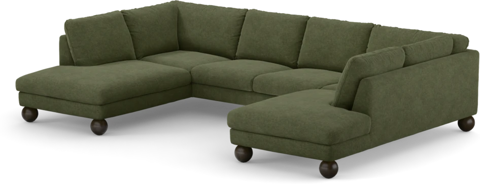 Madison Lux - 2-sits soffa med divan vänster och höger - Grön