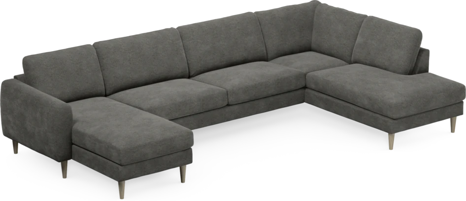 Bridge - 3-sits soffa med schäslong vänster och divan höger - Grå