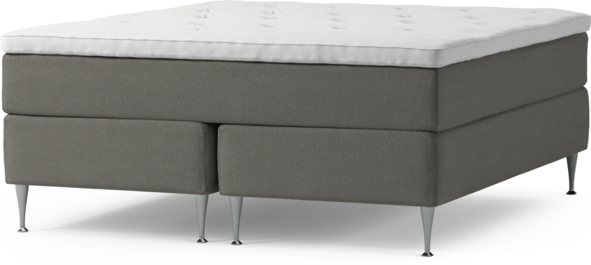 Delux Dream - Kontinentalsäng, dubbelsäng med bäddmadrass och sängben - Grå