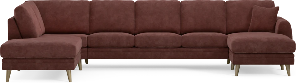 Eden - 3-sits soffa med divan vänster och schäslong höger - Röd