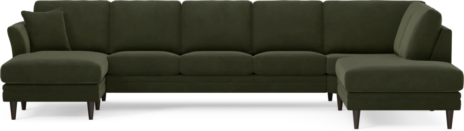Eden - 3-sits soffa med schäslong vänster och divan höger - Grön