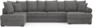 Town - 3-sits soffa med divan vänster och schäslong höger - Grå