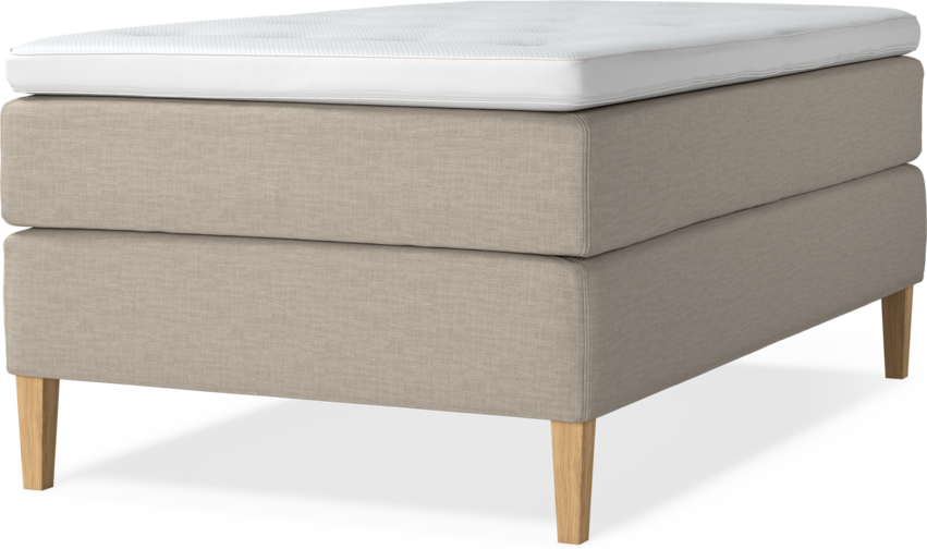 Delux Exclusive - Kontinentalsäng, enkelsäng 120 cm med bäddmadrass - Beige