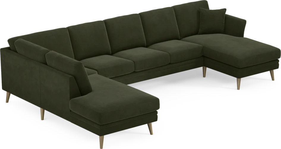 Eden - 3-sits soffa med divan vänster och schäslong höger - Grön
