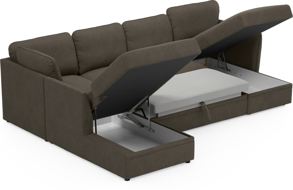 Öland - Bäddsoffa med divan vänster och schäslong höger - Brun