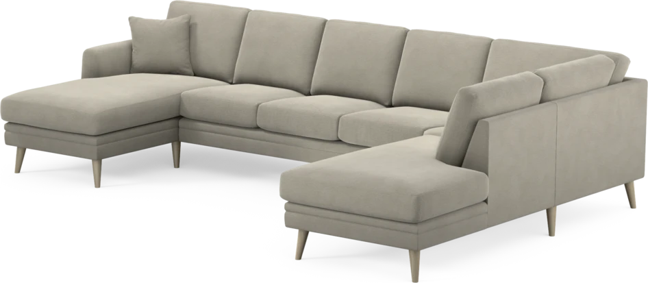 Eden - 3-sits soffa med schäslong vänster och divan höger - Brun