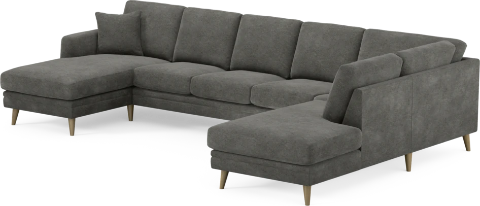 Eden - 3-sits soffa med schäslong vänster och divan höger - Grå