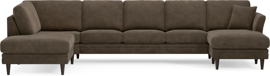 Eden - 3-sits soffa med divan vänster och schäslong höger - Brun