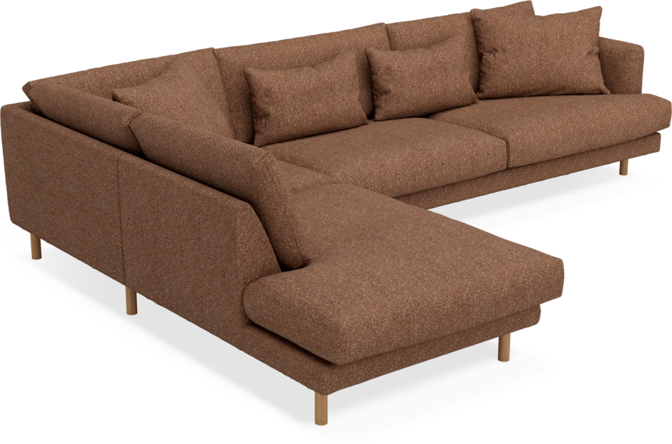 Harper - 3-sits soffa med divan vänster - Orange
