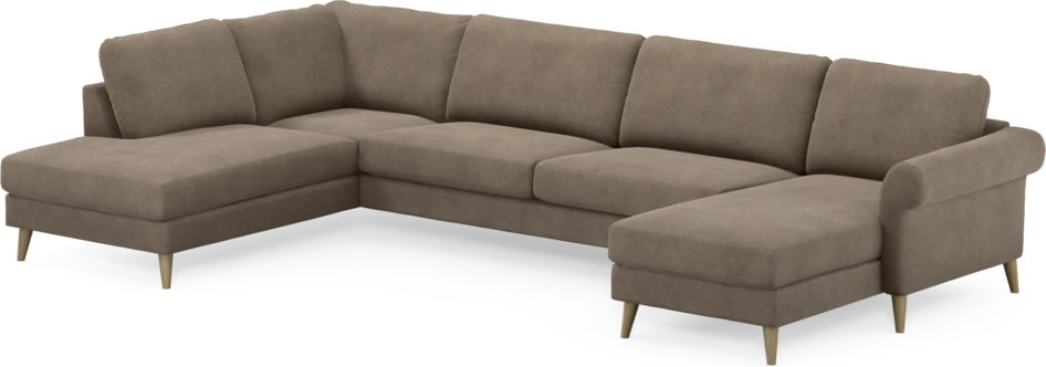 Bridge - 3-sits soffa med divan vänster och schäslong höger - Brun