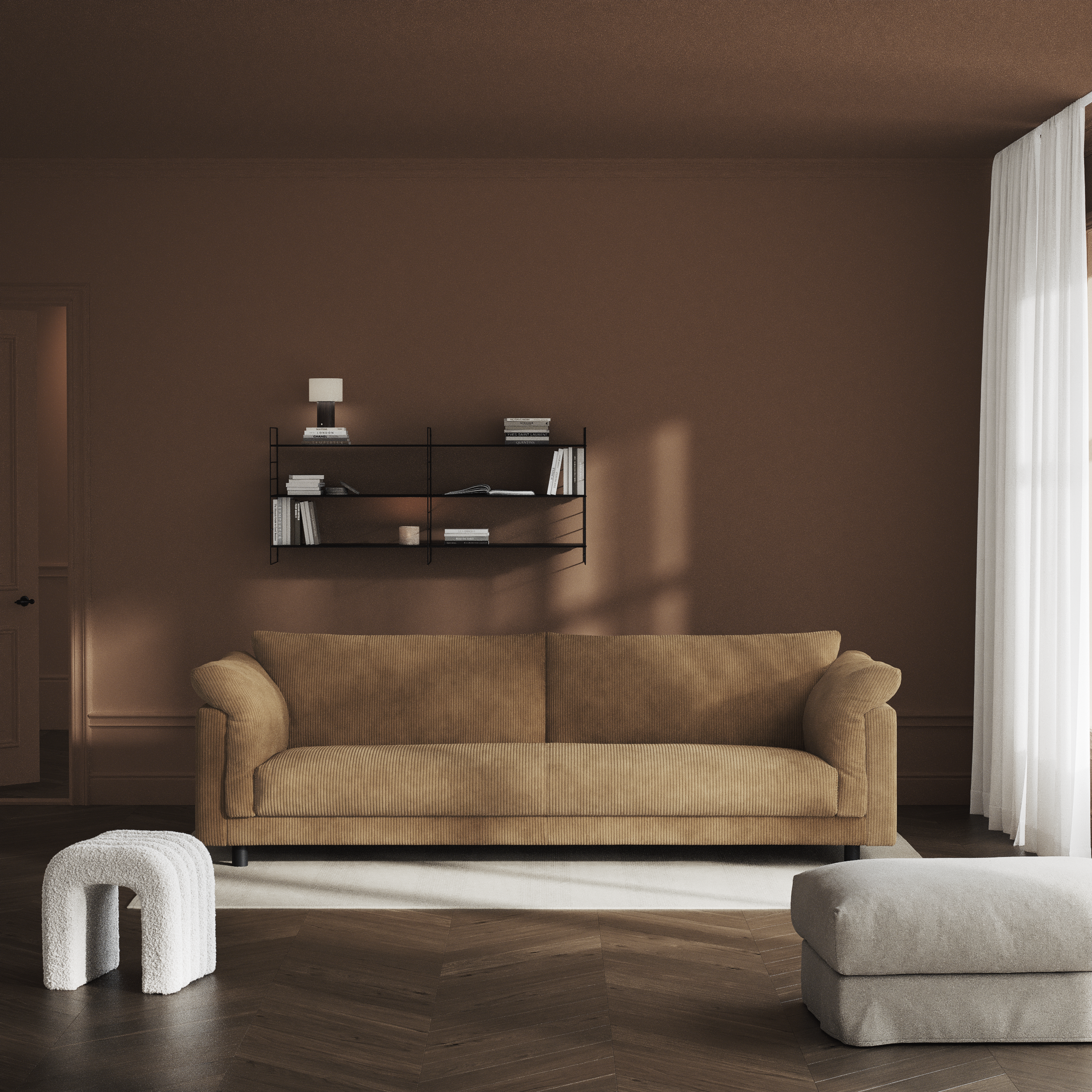 Cherrie - 4-sits soffa, hel dyna, fast klädsel - inspiration