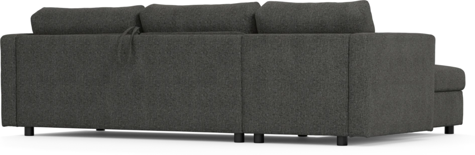 Lindö - Bäddsoffa 2,5-sits med schäslong, vändbar - Svart