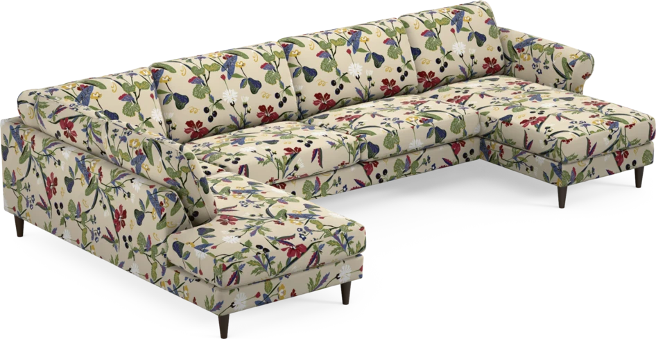 Bridge - 3-sits soffa med divan vänster och schäslong höger - Flerfärgad