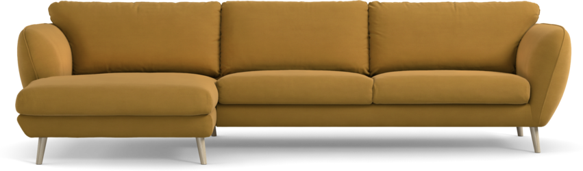 Madison Lux - 3-sits soffa med schäslong vänster - Gul