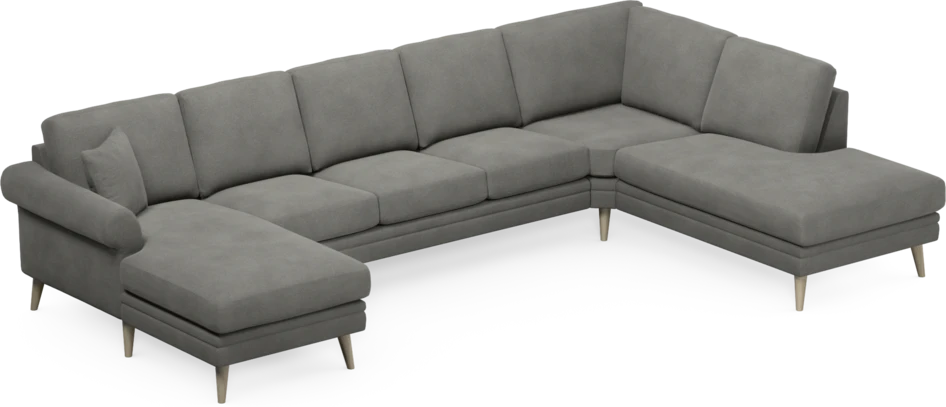 Eden - 3-sits soffa med schäslong vänster och divan höger - Grå