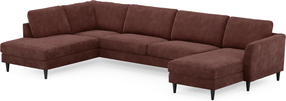 Bridge - 3-sits soffa med divan vänster och schäslong höger - Röd