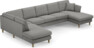 Eden - 3-sits soffa med divan vänster och schäslong höger - Grå
