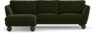 Madison Lux - 2-sits soffa med schäslong vänster - Grön