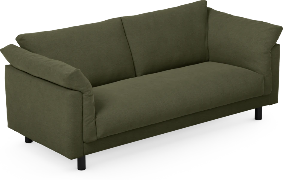 Cherrie - 2,5-sits soffa, hel dyna, fast klädsel - Grön