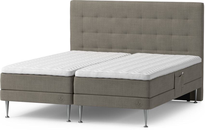 Särö Comfort - Ställbar säng, dubbelsäng med bäddmadrass, sängben och Bris sänggavel