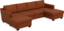 Friday - 2-sits soffa med två schäslonger - Orange