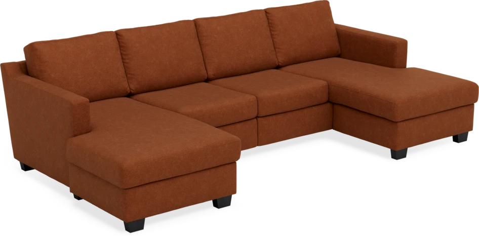 Friday - 2-sits soffa med två schäslonger - Orange