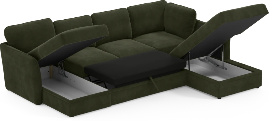 Öland - Bäddsoffa med schäslong vänster och divan höger - Beige