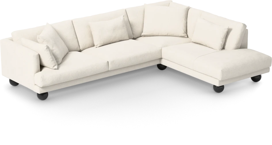 Harper - 3-sits soffa med divan höger - Vit