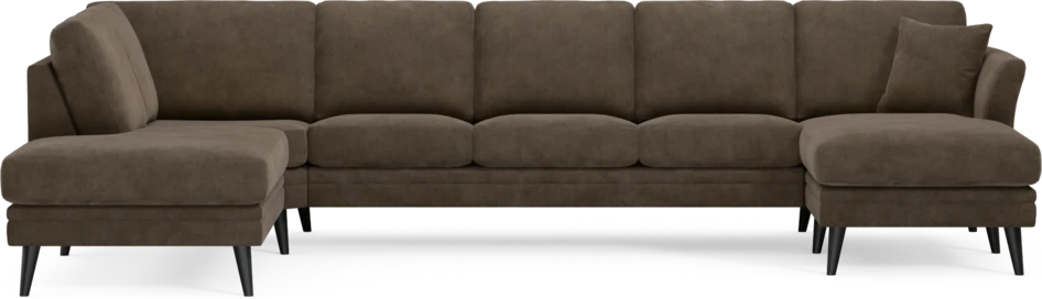 Eden - 3-sits soffa med divan vänster och schäslong höger - Brun