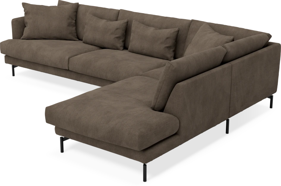 Harper - 3-sits soffa med divan höger - Brun