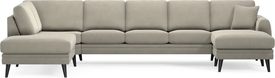 Eden - 3-sits soffa med divan vänster och schäslong höger - Brun