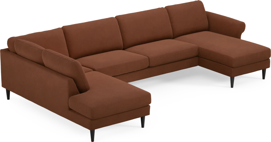 Bridge - 3-sits soffa med divan vänster och schäslong höger - Orange