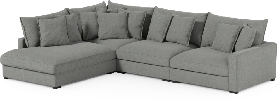 Rossi - 3-sits soffa med divan vänster - Grå