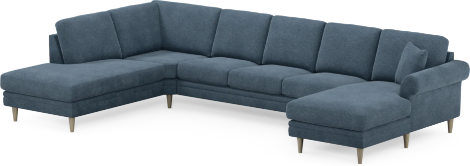Eden - 3-sits soffa med divan vänster och schäslong höger - Blå