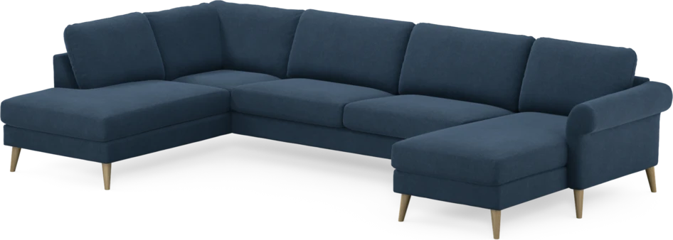 Bridge - 3-sits soffa med divan vänster och schäslong höger - Blå