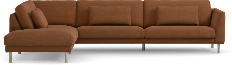 Willow - 4-sits soffa med divan vänster, fast klädsel - Orange