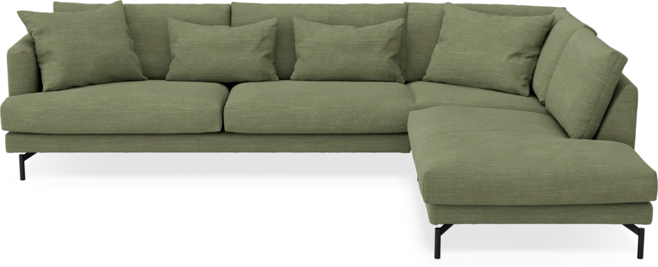 Harper - 3-sits soffa med divan höger - Grön