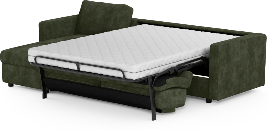 Lindö - Bäddsoffa 2,5-sits med schäslong, vändbar - Grön