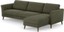 Bridge - 3-sits soffa med schäslong höger - Grön