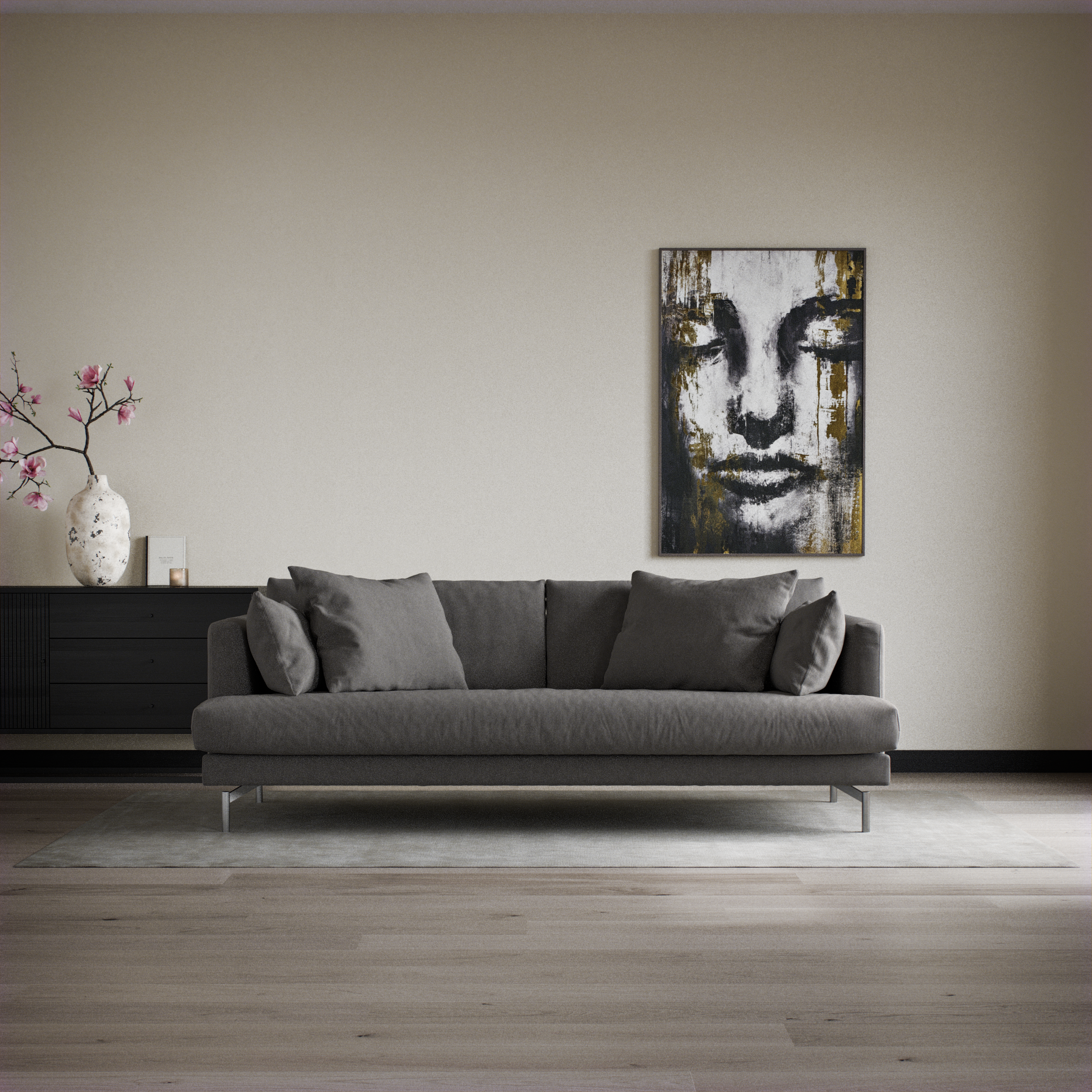 Harper - 3-sits soffa, hel dyna - inspiration