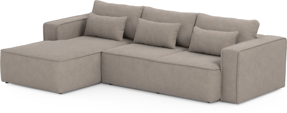 Ide - Bäddsoffa 3-sits med schäslong vänster - Beige