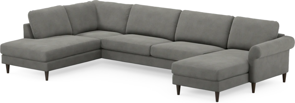 Bridge - 3-sits soffa med divan vänster och schäslong höger - Grå