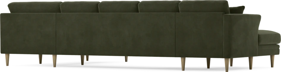 Eden - 3-sits soffa med schäslong vänster och divan höger - Grön