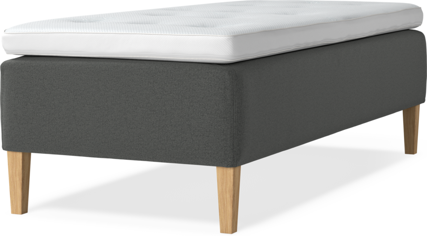 Delux Dream - Ramsäng, enkelsäng med bäddmadrass - Grå