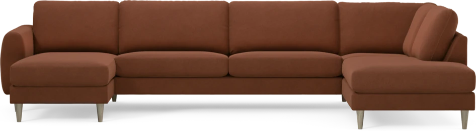 Bridge - 3-sits soffa med schäslong vänster och divan höger - Orange